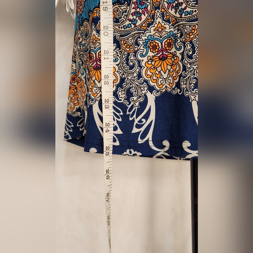 WinWin Blue Green boho off shoulder tunic dress - Picture 4 of 7